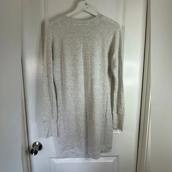 Athleta Women’s Light Heathered Gray Crisscross Sweatshirt Dress - Size Small - Picture 3 of 7
